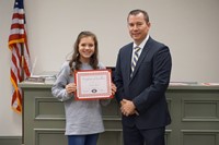 LMS Softball Player with Superintendent