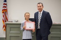 LMS Softball Player with Superintendent