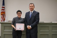 GHP student with superintendent