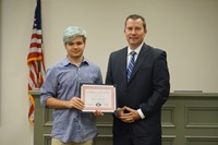 GHP student with superintendent