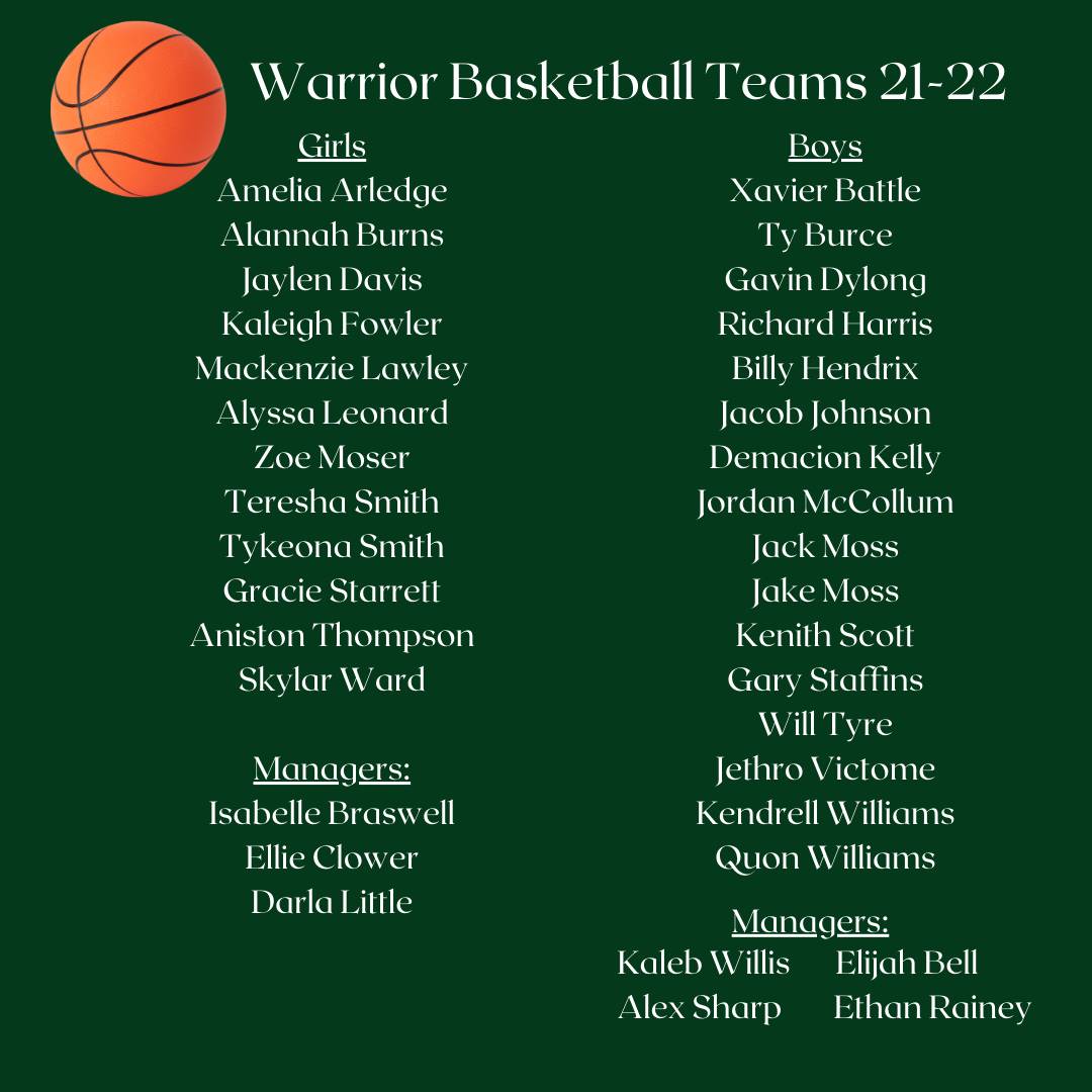 21-22 Warriors Basektball Teams