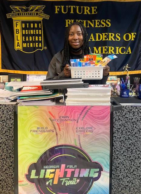 August - school supplies donated to our local Student Success Alliance (pictured Nicole Baynes)