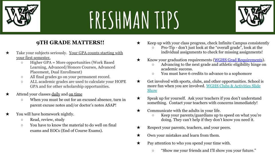 Freshman tips 1